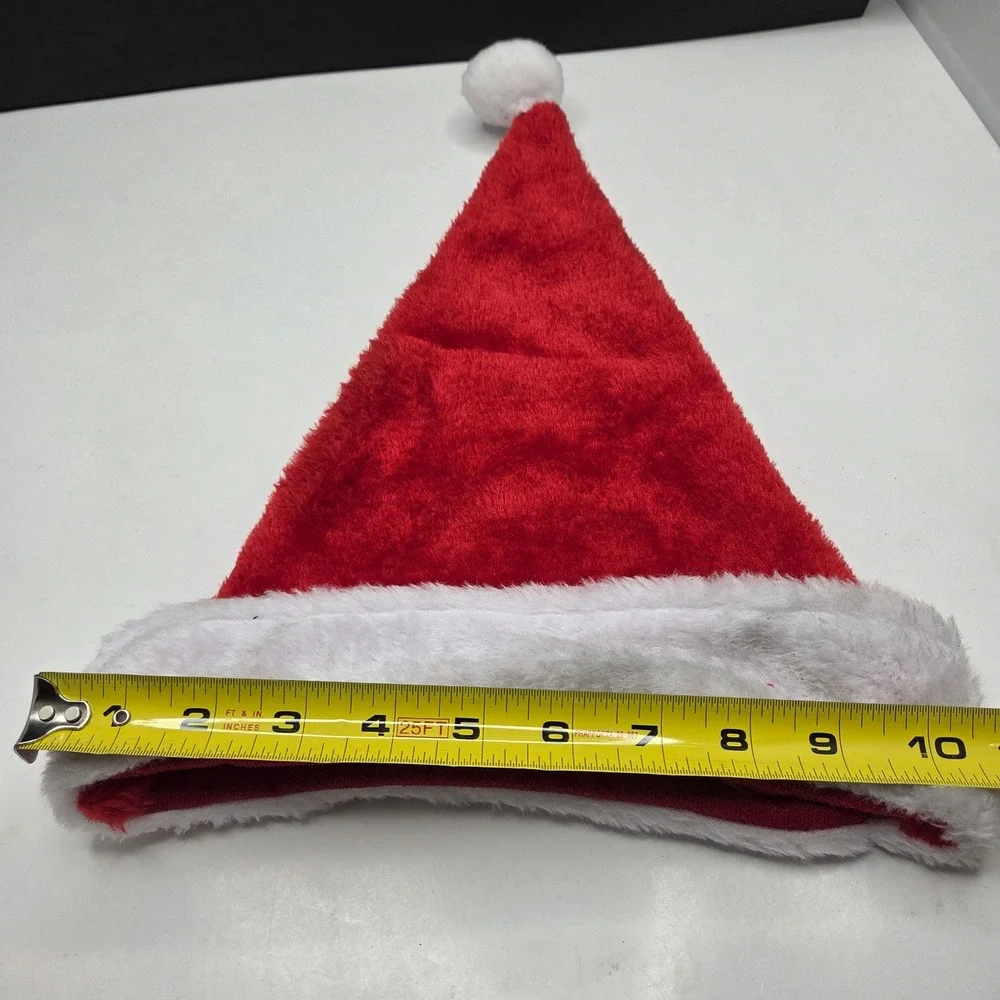 Greenbrier International Santa Hat Plush Red White Faux Fur Trim OSFA Christmas